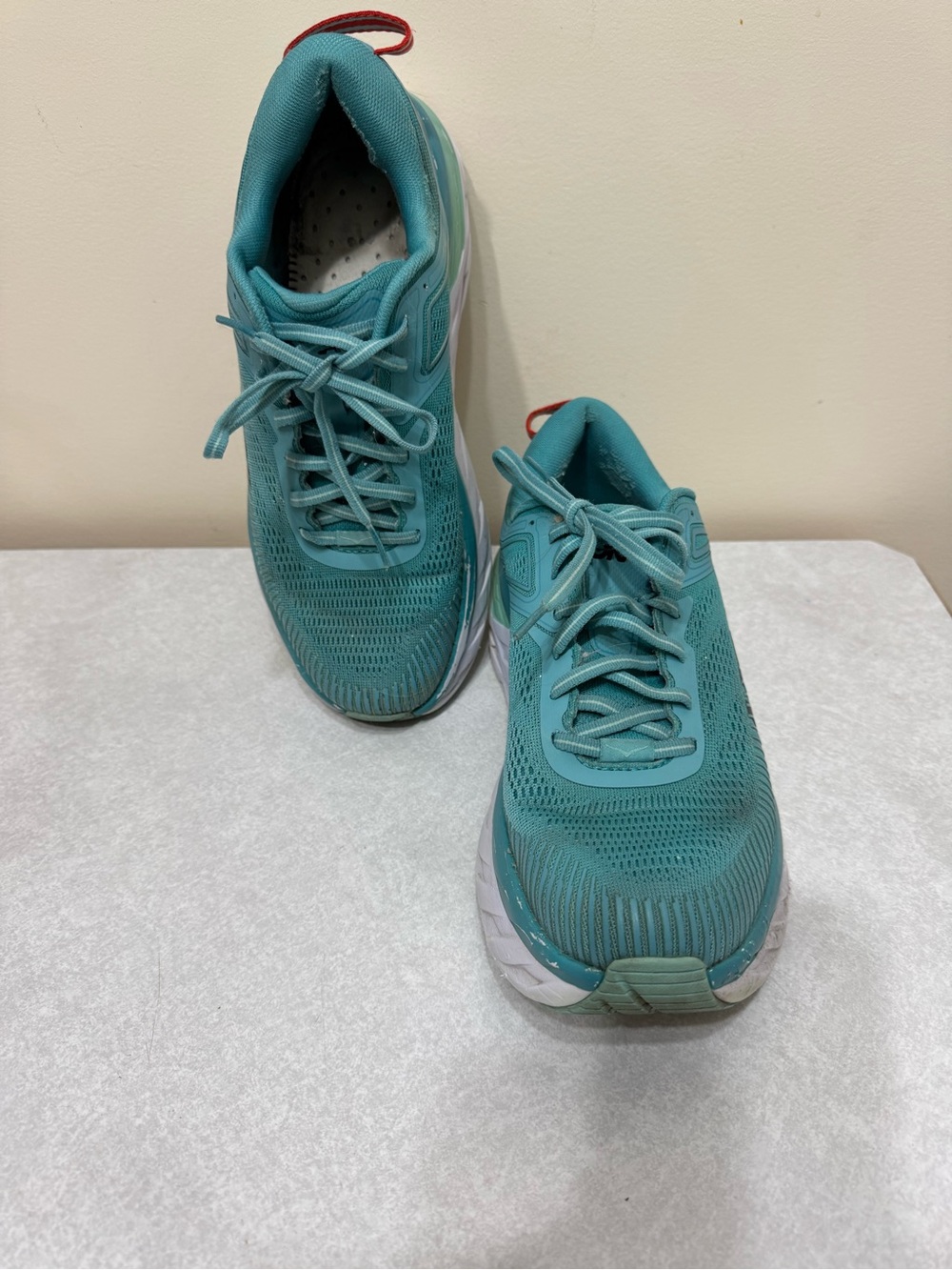 Women's Hoka Bondi 7 Teal Mesh Running Sneakers max cushioning
